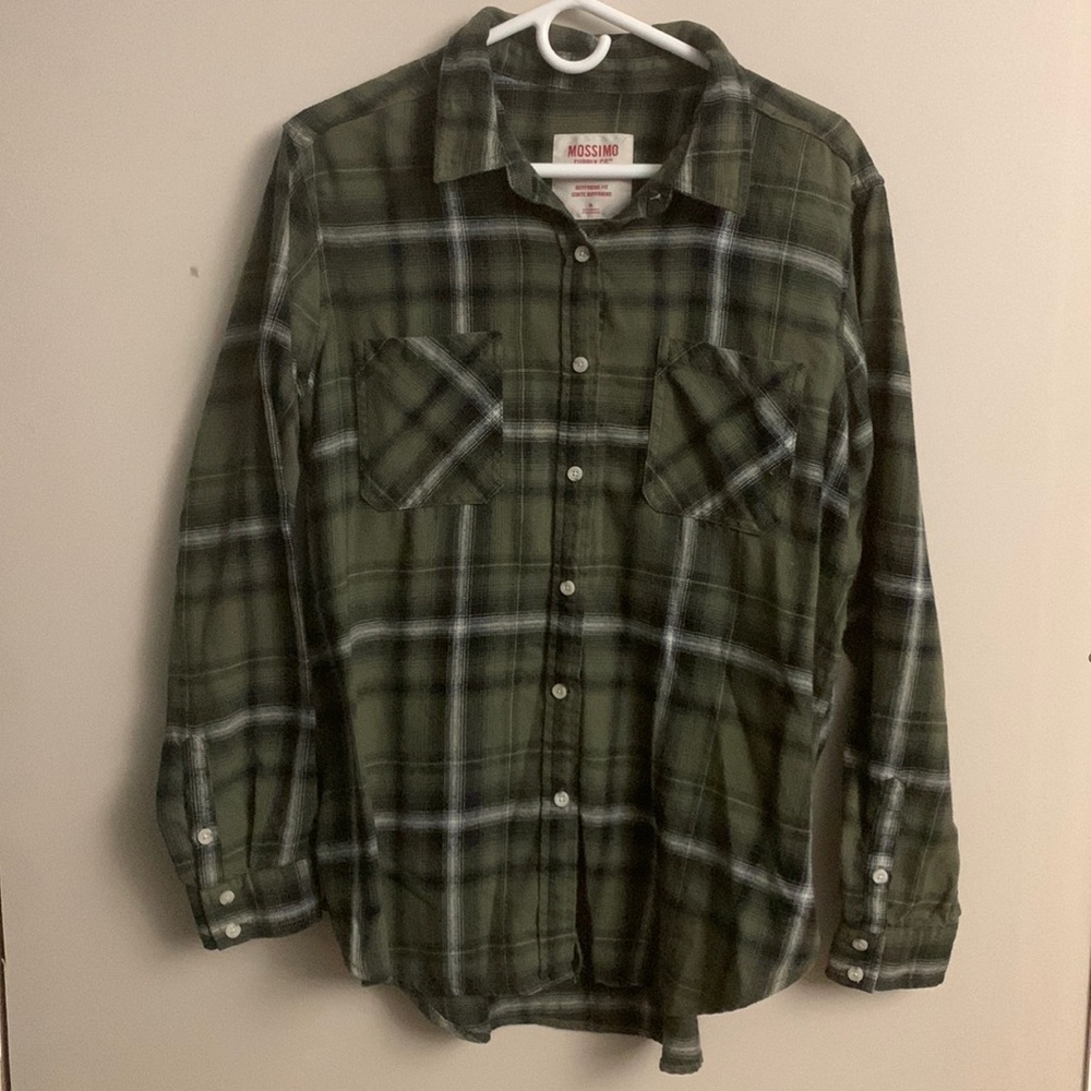 Green Plaid Button Up Long Sleeve